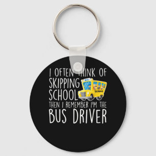 スクールバスの運転者は省略の学校を考えます キーホルダー