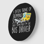 スクールバスの運転者は省略の学校を考えます ラージ壁時計 (傾斜)