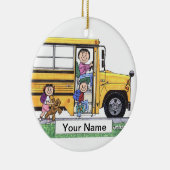 スクールバスの運転者-女性 セラミックオーナメント (右)
