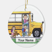 スクールバスの運転者-女性 セラミックオーナメント (左)