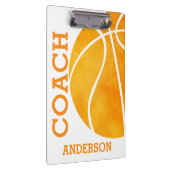 スクールバスケットボールコーチパーソナライズされたレトロトレンディー クリップボード (右)