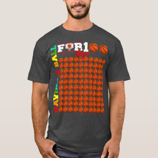 スクールバスケットボールFaの100日のためのボールを持っている Tシャツ