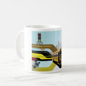 スクールバスシティシーン コーヒーマグカップ (正面左)