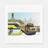 スクールバスシティシーン スタンダードランチョンナプキン (正面)