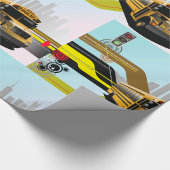 スクールバスシティシーン ラッピングペーパー