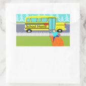 スクールバスシールをキャッチするカスタマイズ可能 長方形シール (バッグ)