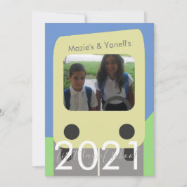 スクールバススクリプトの初日ブラザーシスターカード 招待状