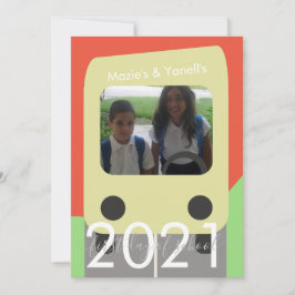 スクールバススクリプトの初日ブラザーシスターカード 招待状