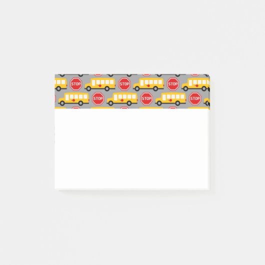 スクールバスストップと標識 ポストイット (正面)