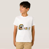 「スクールバスチェイス!」面白い学校グッズ キッズTシャツ Tシャツ (正面フル)