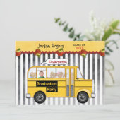 スクールバステディベア写真幼稚園卒業 招待状 (スタンド正面)