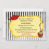 スクールバステディベア写真幼稚園卒業 招待状 (裏面)