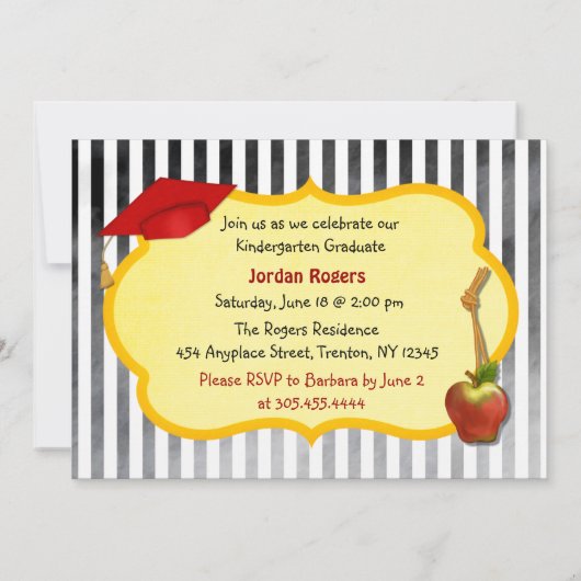 スクールバステディベア写真幼稚園卒業 招待状 (裏面)