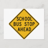 スクールバストップス前行通り標識 ポストカード (正面)