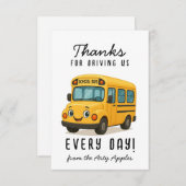 スクールバスドライバーありがとう、安全に運転 サンキューカード (正面/裏面)