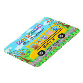 スクールバスドライバーかわいい動物 |名パーソナライズされた前 マグネット (左側)