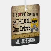 スクールバスドライバーになるのが大好き |ヴィンテージ メタルオーナメント (正面右)