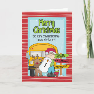 スクールバスドライバーのクリスマスカード シーズンカード
