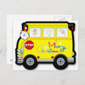 スクールバスドライバーのクリスマスポストカード シーズンポストカード (正面/裏面)