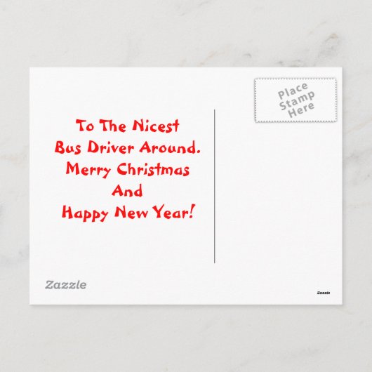 スクールバスドライバーのクリスマスポストカード シーズンポストカード (裏面)