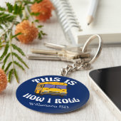 スクールバスドライバーのユーモアこれは私の青転がい方法だ キーホルダー (側面)