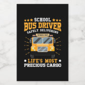 スクールバスドライバーの安全配送 フードラベル (シングルラベル)