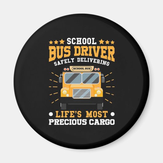 スクールバスドライバーの安全配送 マグネット (正面)