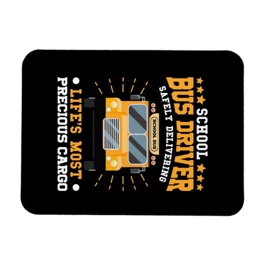 スクールバスドライバーの安全配送 マグネット (横)