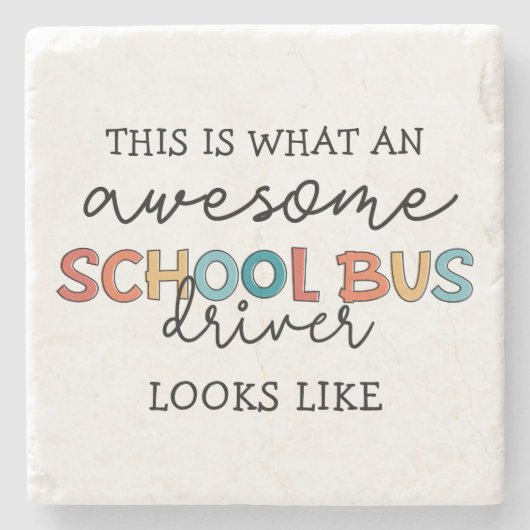 スクールバスドライバーの感謝おもしろい贈り物 ストーンコースター (正面)