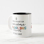 スクールバスドライバーの感謝おもしろい贈り物 ツートーンマグカップ (正面左)