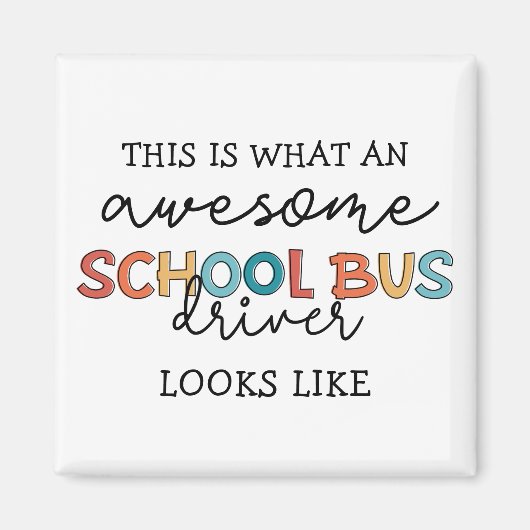 スクールバスドライバーの感謝おもしろい贈り物 マグネット (正面)