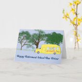 スクールバスドライバーの退職カード カード (黄色い花)