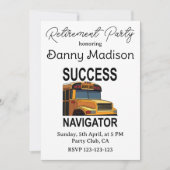 スクールバスドライバーの退職パーティー 招待状 (正面)