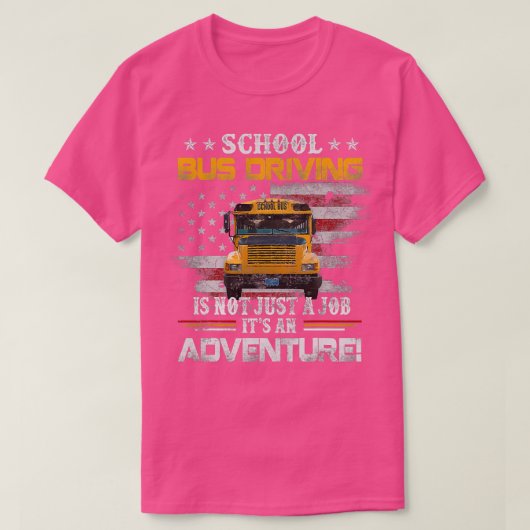 スクールバスドライバーの運転は Tシャツ (デザイン正面)