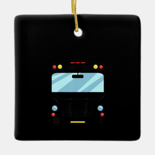 スクールバスドライバーシンプルハロウィーン衣装キッズ セラミックオーナメント (正面)