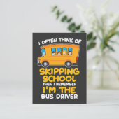 スクールバスドライバーユーモア贈り物バスコメディアンを運転 ポストカード (スタンド正面)