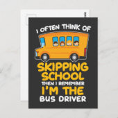 スクールバスドライバーユーモア贈り物バスコメディアンを運転 ポストカード (正面/裏面)