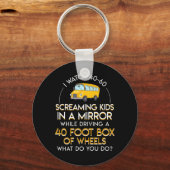 スクールバスドライバー叫び声キッズ鏡 キーホルダー (正面)