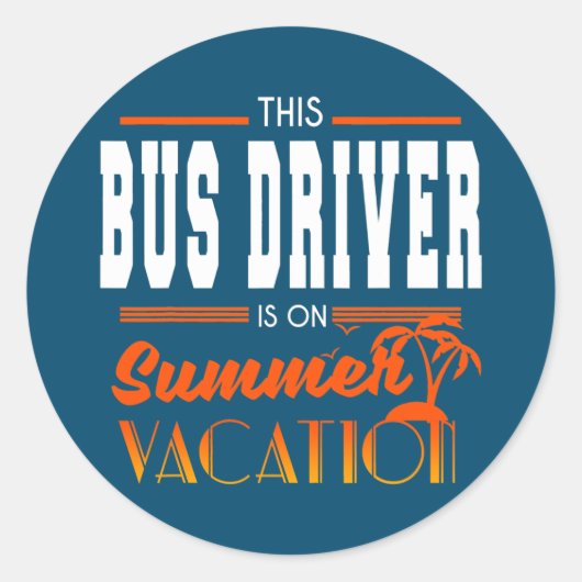 スクールバスドライバー夏休み年内 ラウンドシール (正面)