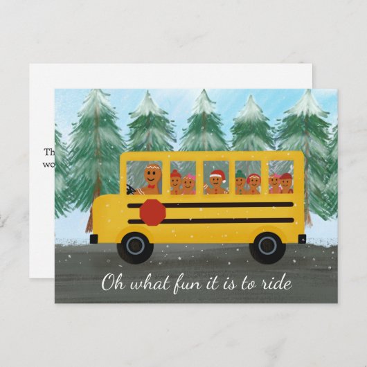 スクールバスドライバー感謝クリスマス先生 ポストカード (正面/裏面)