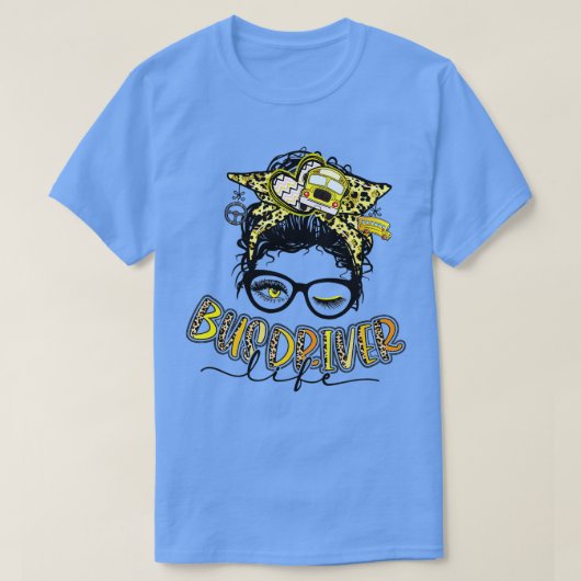 スクールバスドライバー生活めちゃくちゃなBun髪の漂白ママ Tシャツ (デザイン正面)