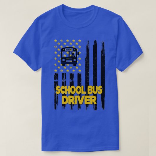 スクールバスドライバー鑑賞学校バスの運転 Tシャツ (デザイン正面)