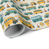 スクールバスパターン ラッピングペーパー (ロールコーナー)