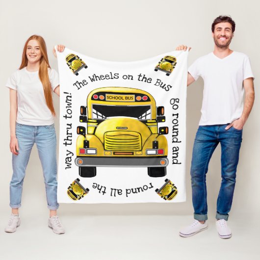 スクールバスブランケパーソナライズされたット フリースブランケット (インサイチュ)