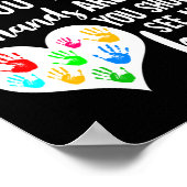 スクールバスモニターのハンズフル表示ハート ポスター (角)