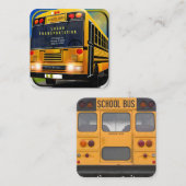 スクールバス会社の名刺 スクエア名刺 (正面/裏面)