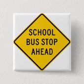 スクールバス停止ハイウェーの印 缶バッジ (正面)