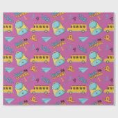 スクールバス初日：シームレスラッピング紙 ラッピングペーパー (フラット)