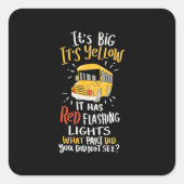 スクールバス大きくて黄色い スクエアシール (正面)