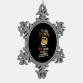 スクールバス大きくて黄色い スノーフレークピューターオーナメント (左)